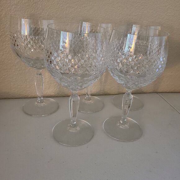 vintage mikasa crystal wine goblets autumn vale 1979 set of 5 - Picture 1 of 3